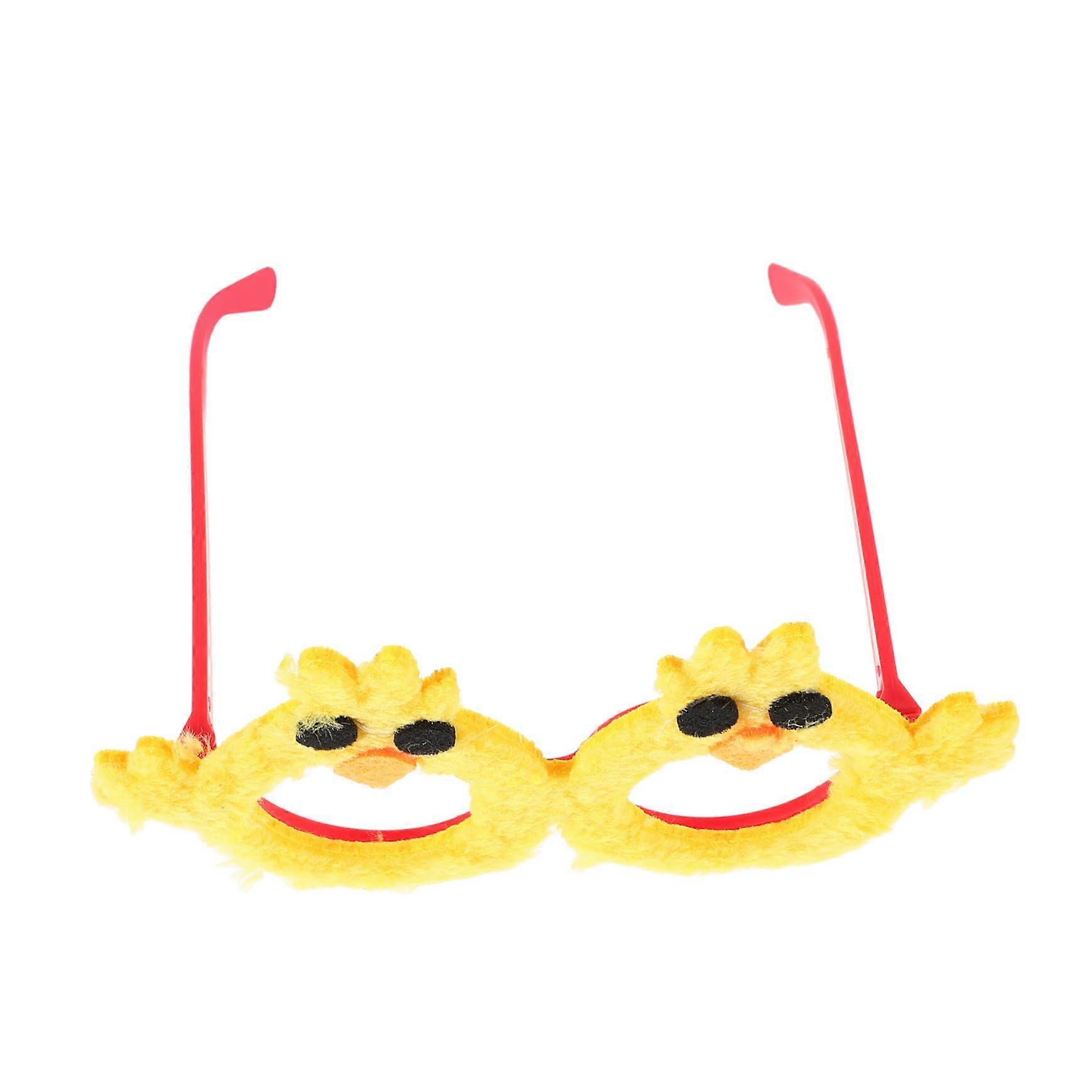 Kids Easter Chicken Eyeglasses - Yellow Chicken-Shaped, One Size, Plastic Party Prop For Girls, Easter Party Decor