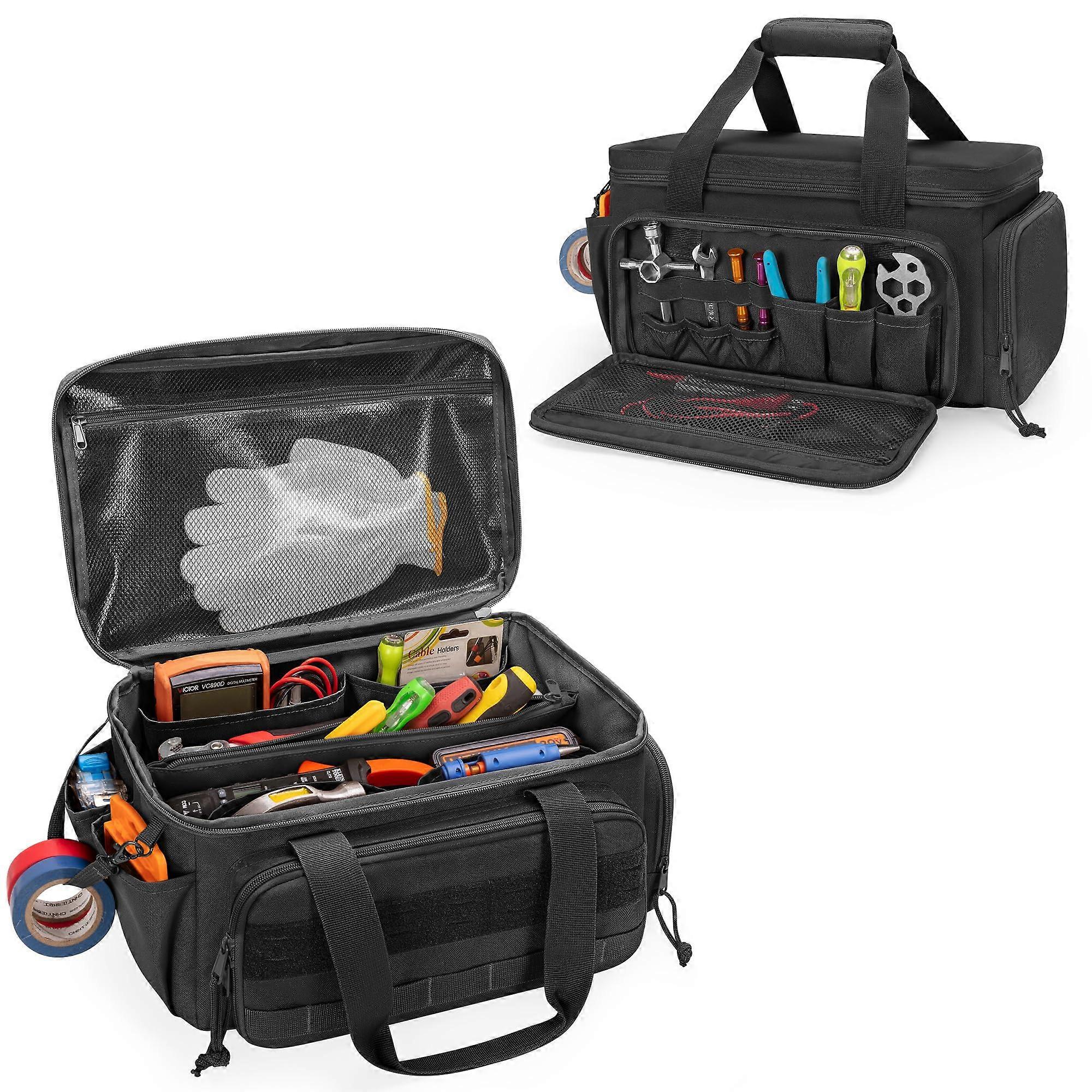 37 cm Tool Bag for Men with NonSlip and Thick Padded Base, Black