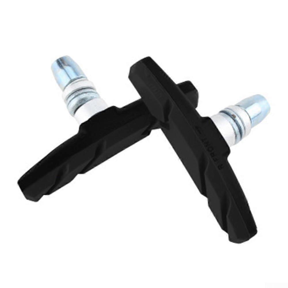 Outdoor Cycling V-Brake Pad Set, 2 Pcs Rubber Alloy Replacement Brake Blocks for Bikes, Black, Compatible with Various Models