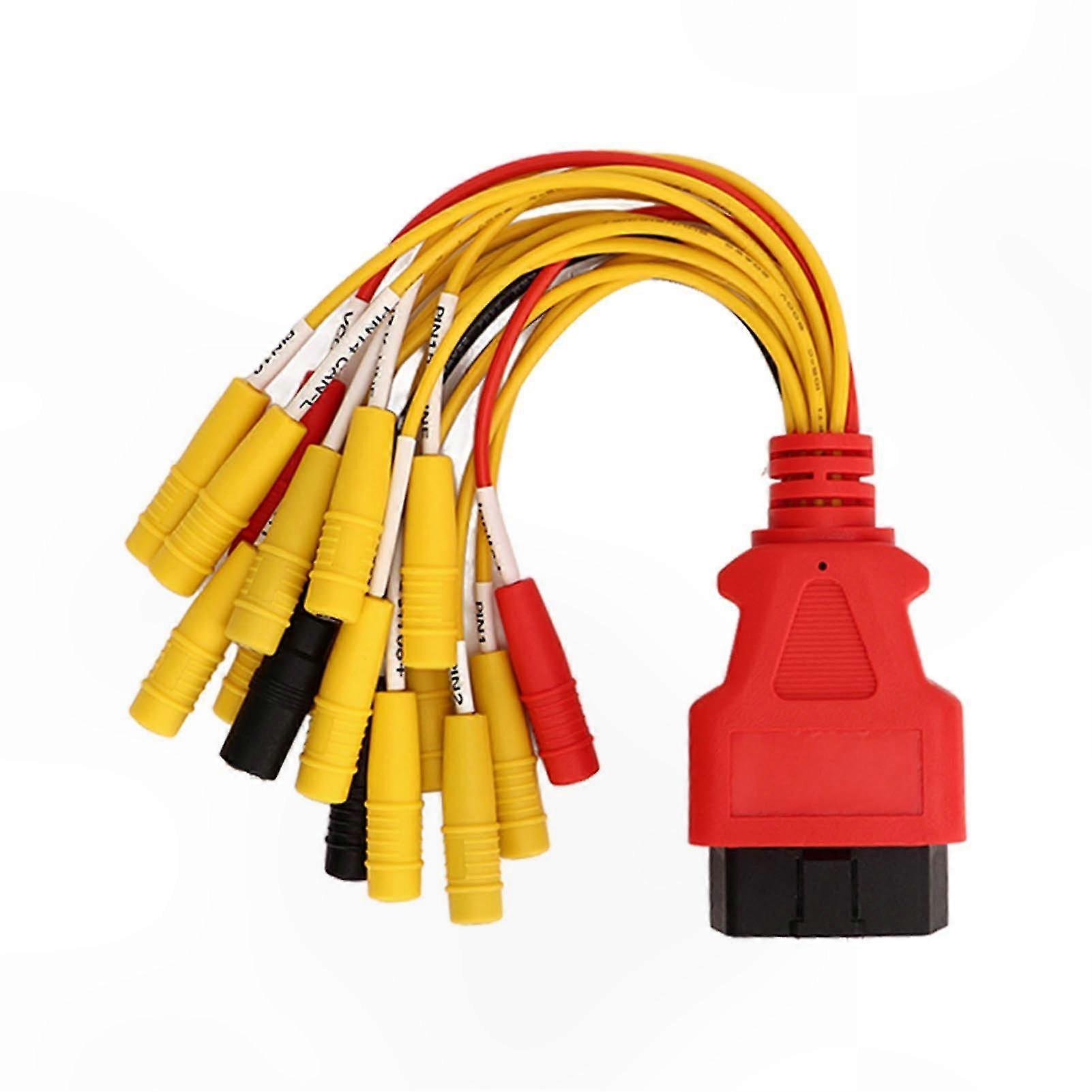 Universal OBD2 16-Pin Diagnostic Cable for Vehicle Testing and Power Interface Connection