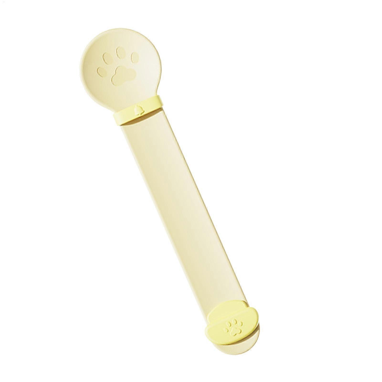 Cat Wet Treat Dispenser Spoons ABS Plastic 10.43 x 2.36 x 0.67 In Food Squeezer Utensil Sliding Snack Feeder Multi-Color For Cats