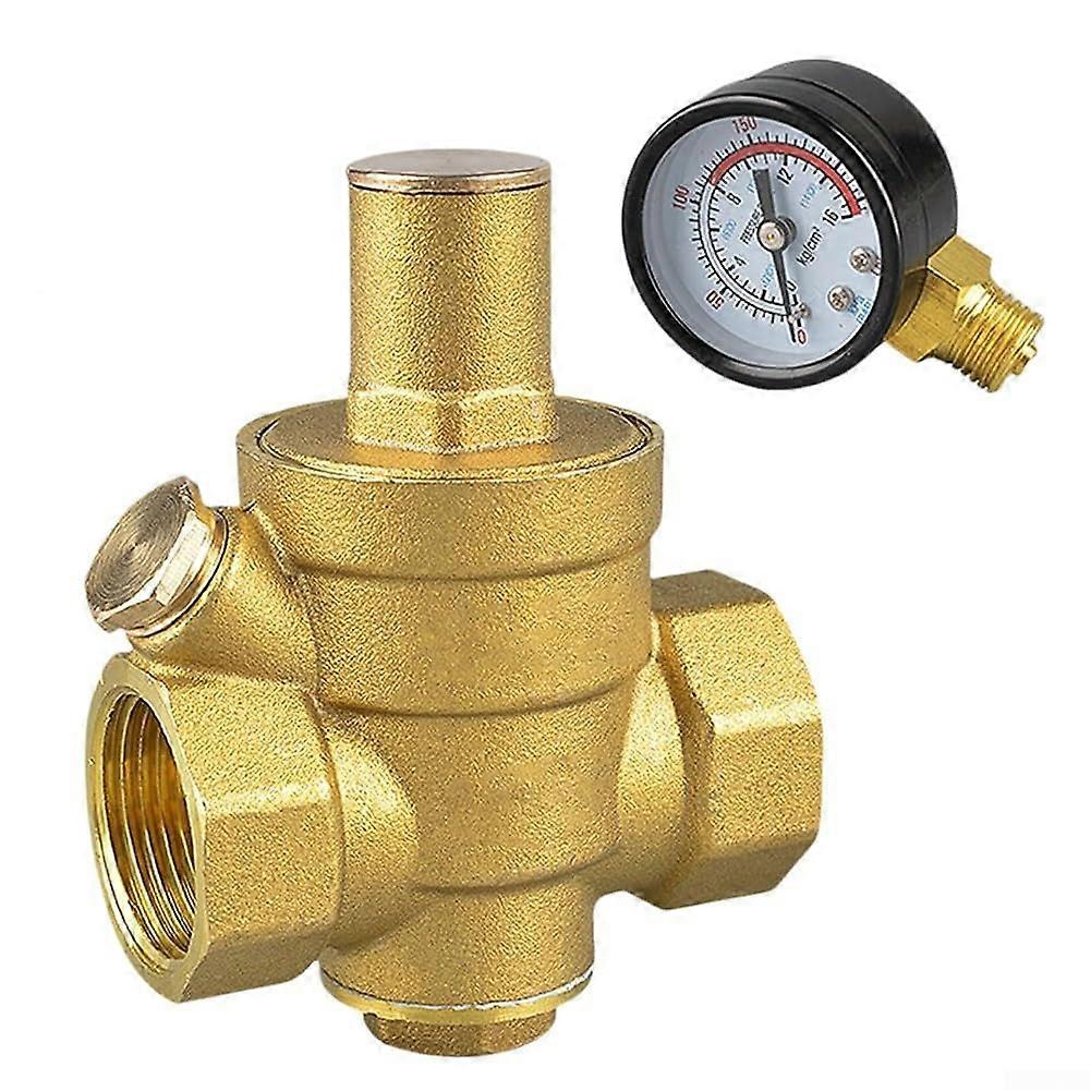Robust Brass Water Pressure Regulator and Gauge for Heavy-Duty Use (Large Size)