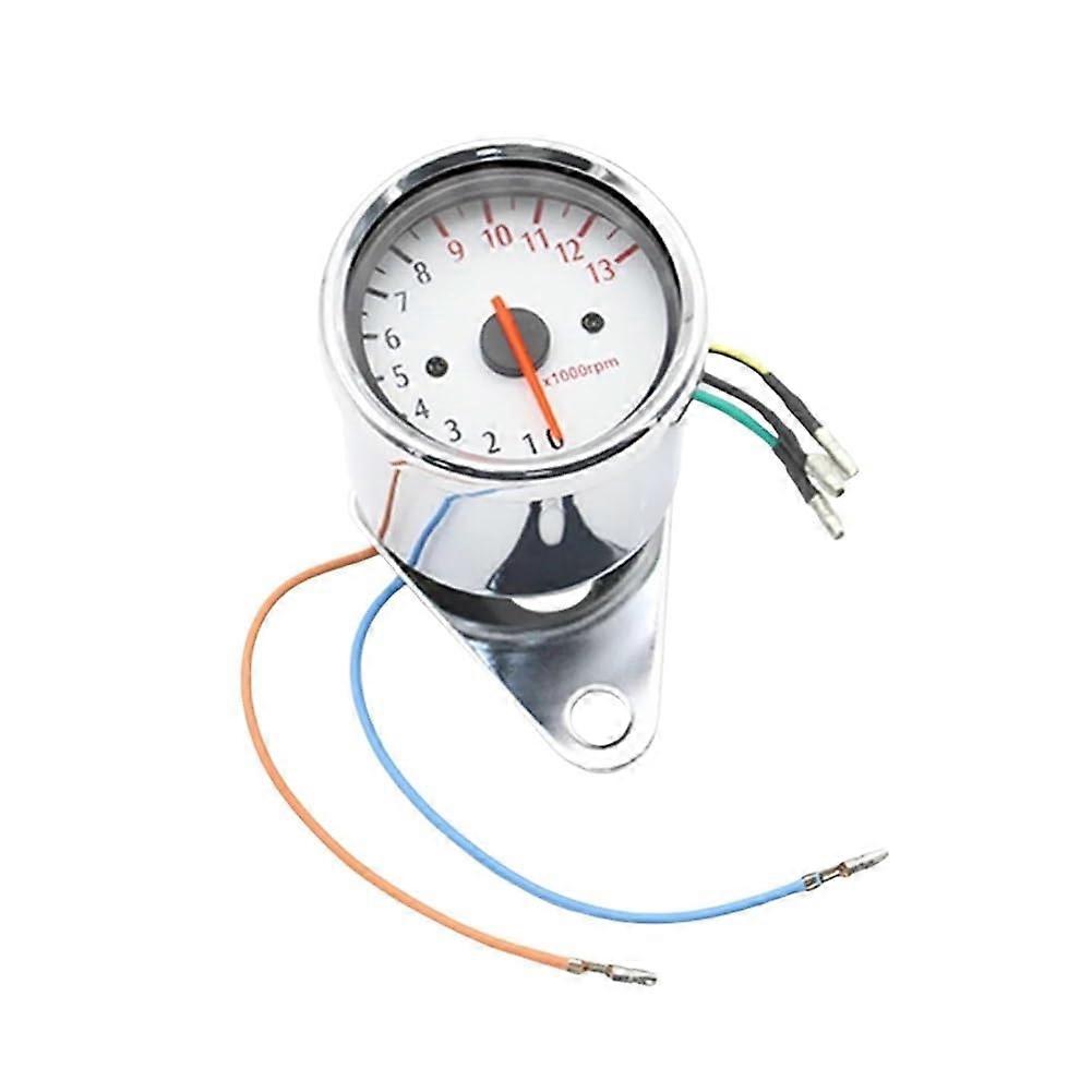 Motorcycle Tachometer 0-13000 RPM, 12V Universal Metal Gauge, RPM Counter Screen