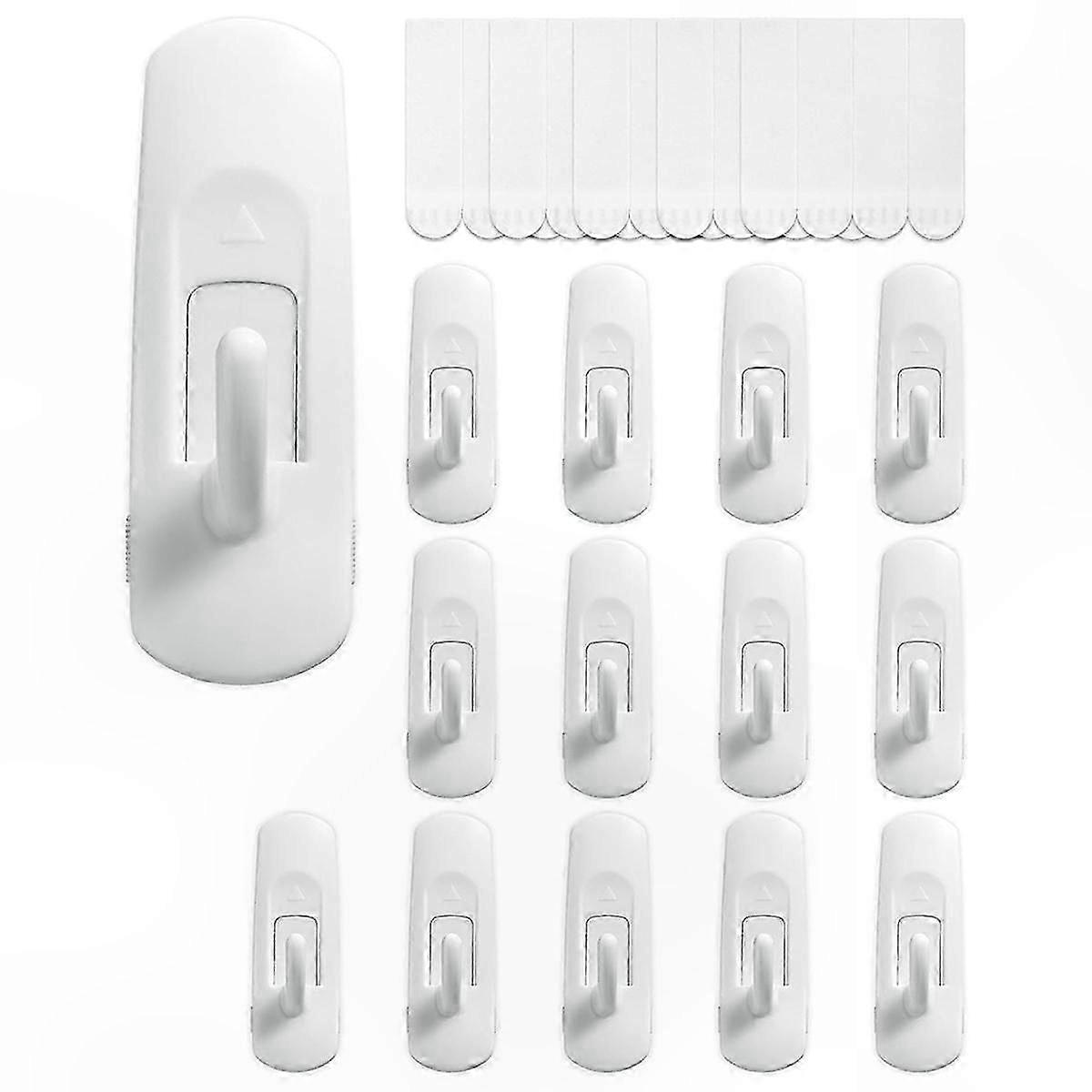 Heavy Duty Utility Hooks with Adhesive Strips, Damage-Free Wall Mount for Organization, No Tools Required