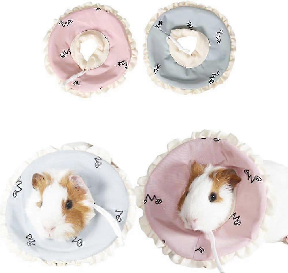 Adjustable Guinea Pig Recovery Collar, Soft Pet Cone for Rabbits/Chinchillas/Kittens Post-Surgery Wound Healing, Elizabethan E-Collar