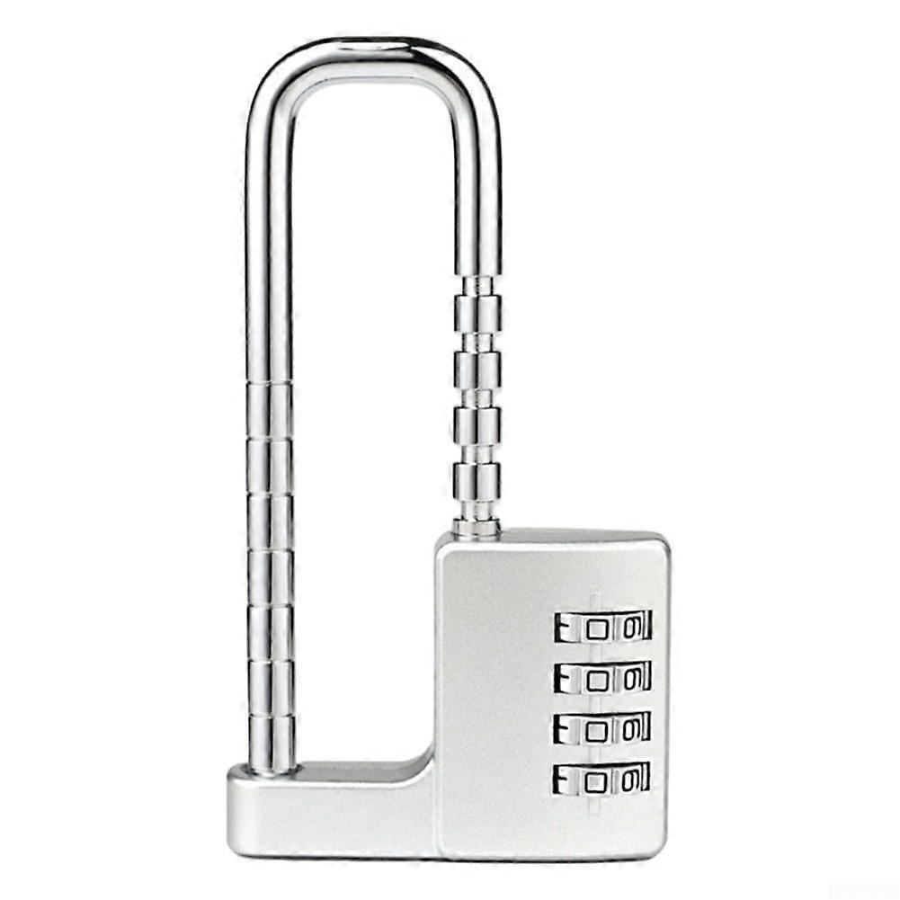 Combination Lock - Adjustable U Shaped Mechanical Password Padlock for Cabinets, Wardrobes, Silver Finish, Enhanced Security