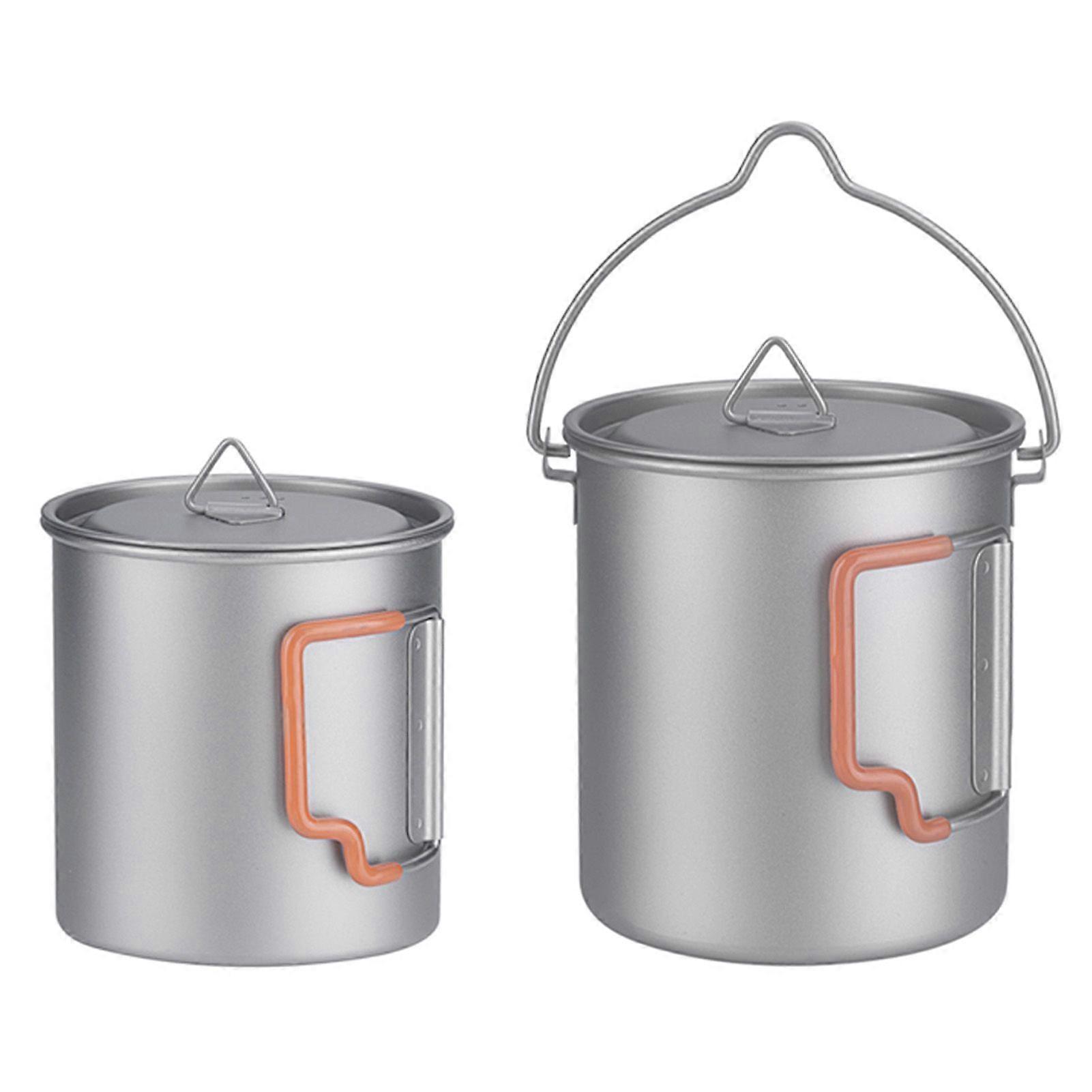 Stackable Mugs Camping Cups Titanium Travel Cups Foldable Handle Portable Outdoor Camping and Travel Cups