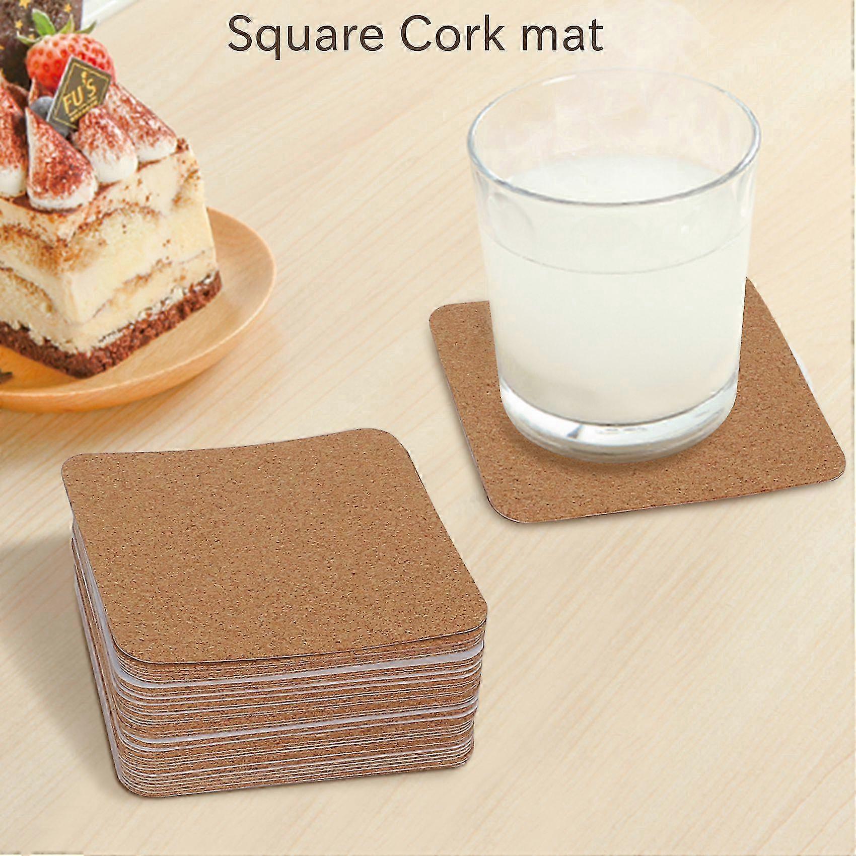 Self-Adhesive Cork Coasters and Mats for Coasters & DIY Projects - 50 Pack
