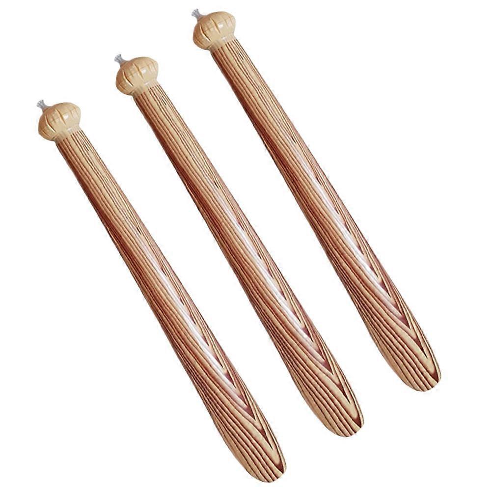 3pcs Inflatable Baseball Bat Party Favors Cheering Supplies Fun Outdoor Game Stick with Wood Design for Birthday Celebrations