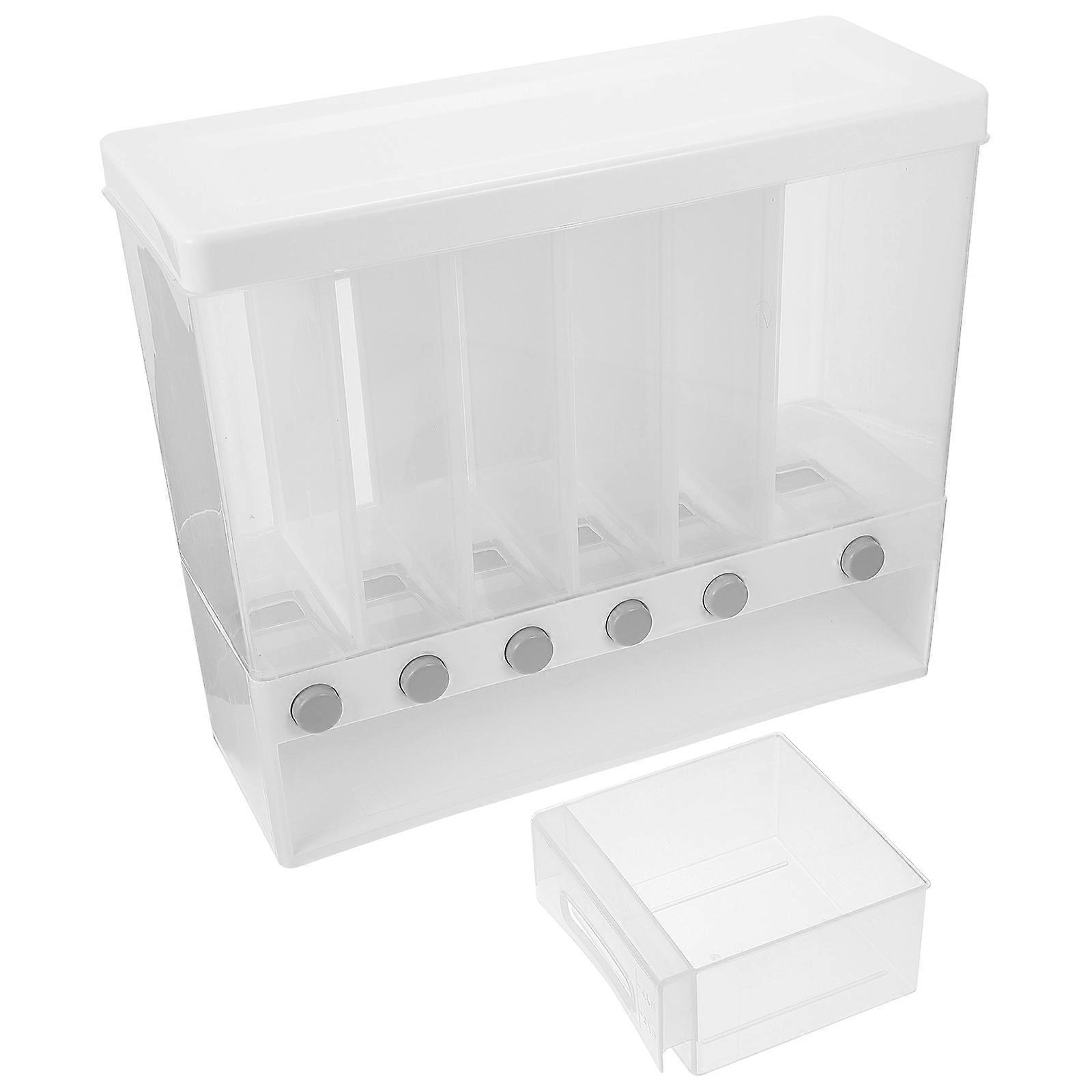 Grain Storage Jar Wall-Mounted Storage Holder Kitchen Use Pp White Tightly Sealed 1Set