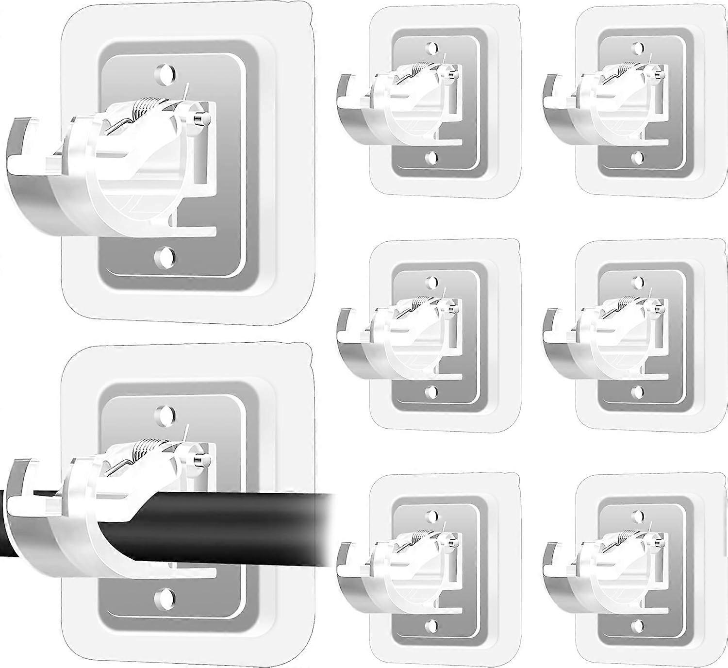 Curtain rod brackets  self-adhesive curtain rod mounting hooks Set of 8 pieces  no drilling required  no drilling required  adjustable curtain rod ho
