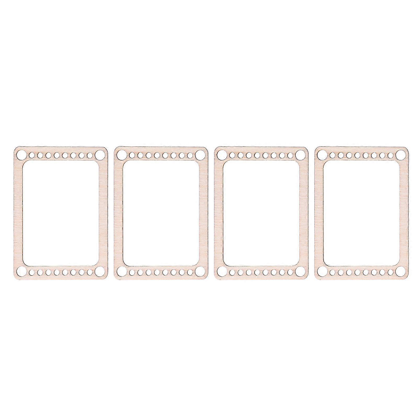 4pcs Weaving Looms Kit Wooden Mini Weaving Frame Knitting Pendant Frame for DIY Weaving Interest Development