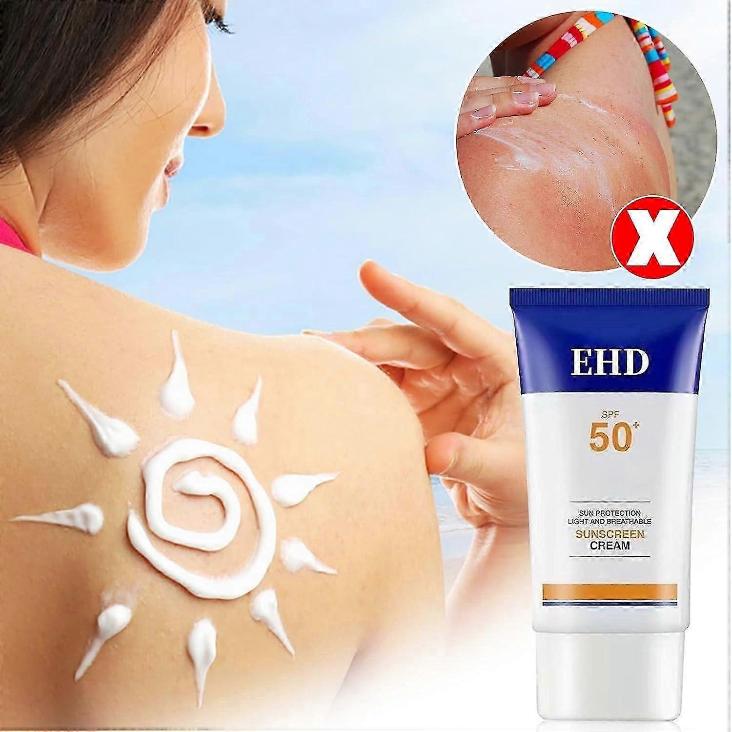 EHD Sunscreen 50+ PA+, EHD Face Sunscreen Moisturizer with SPF 50,Travel Size Sunscreen,Daily Defense Sunscreen Help Hydrate Skin & Decrease Wrinkles