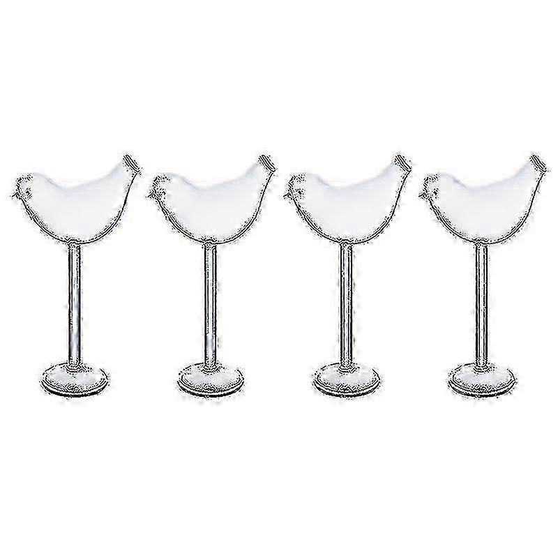 1 Set 4pcs Bird Shape Cocktail Glasses Wine Cups Goblets transparent