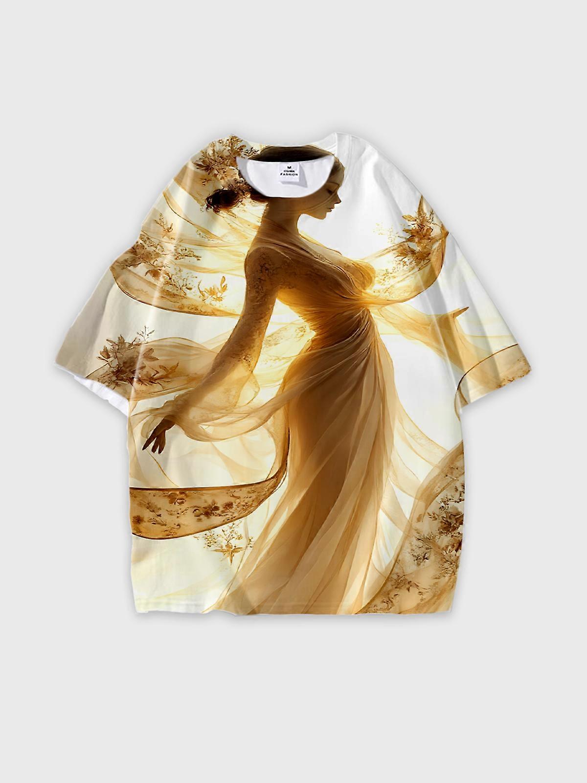 T-Shirt Short Sleeve Round Neck, Summer Casual Loose Graphic Tee, Unisex Pattern V2679