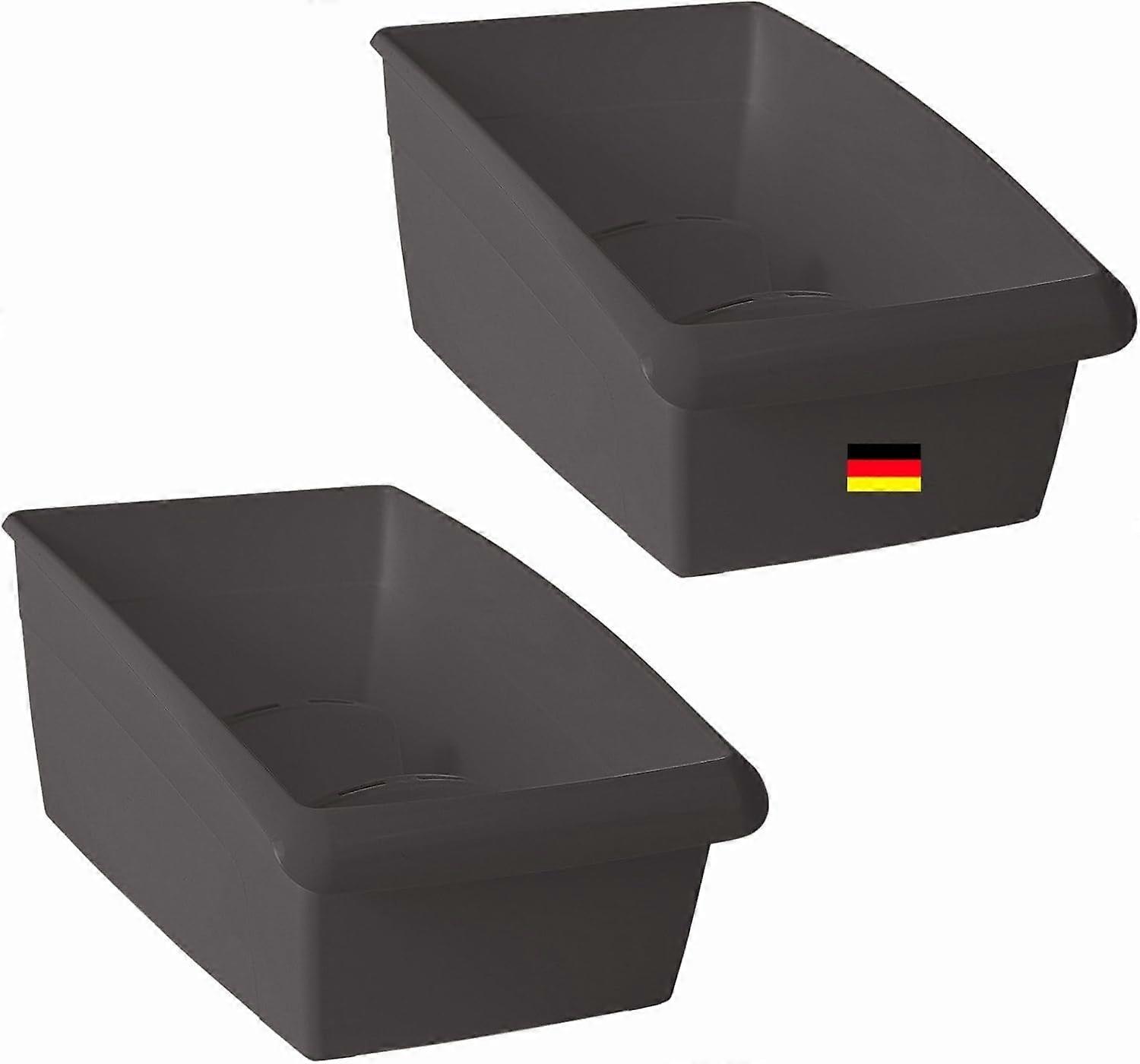 Novaliv 2er Set Kosmetik Organizer groß Schubladen Organizer Badezimmer - 25 x 16 cm ANTHRAZIT GRAU