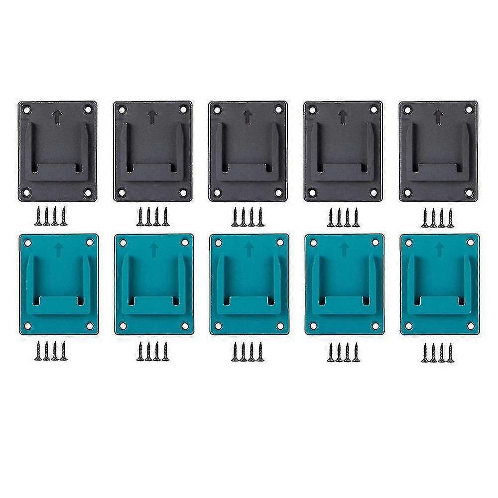 10pcs Wall Mount Storage Bracket for Makita 18v Battery, Organizer Accessory