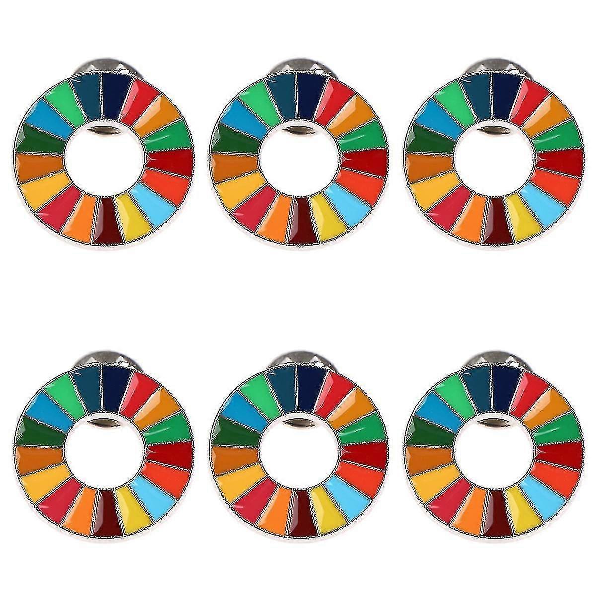 6 pcs émail 17 couleurs objectifs de développement durable broches, insignes des Nations Unies