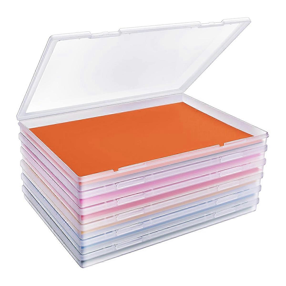 6 Pack Photo Storage Box, Fits 8In X 10In Photo, Scrapbook Paper Storage with Snap-Tight Latch, for Protecting Scrapbook