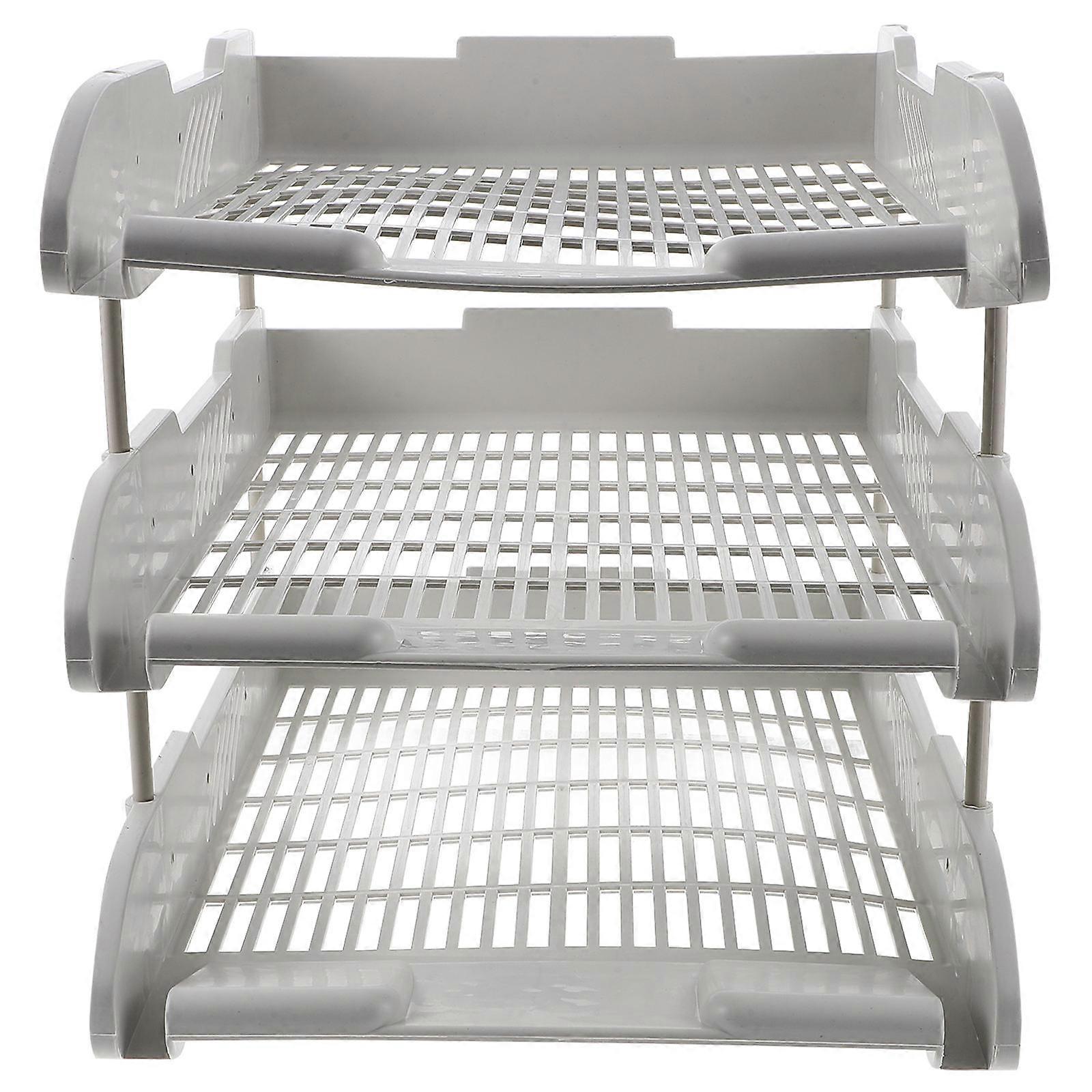 File Holder Desktop Organizer for Office Document Storage 3 Tier Tray