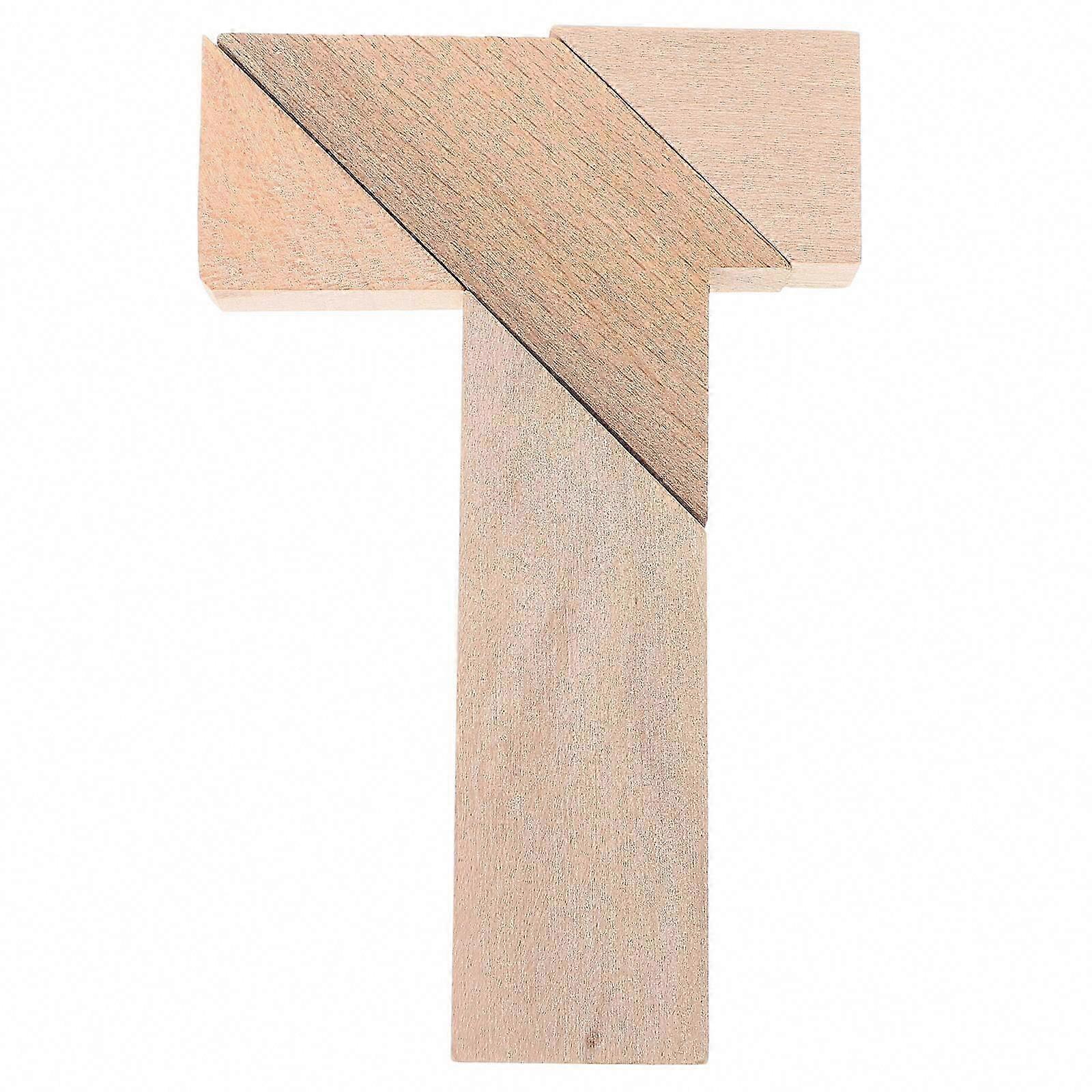 4Pcs T Puzzle Wooden Brain Teaser Logic Cube Game for Fun Educational Entertainment