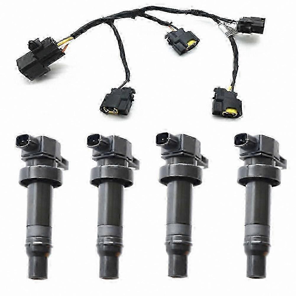 4-Pack High-Performance Ignition Coil Assembly with Wire for Hyundai & Kia Models