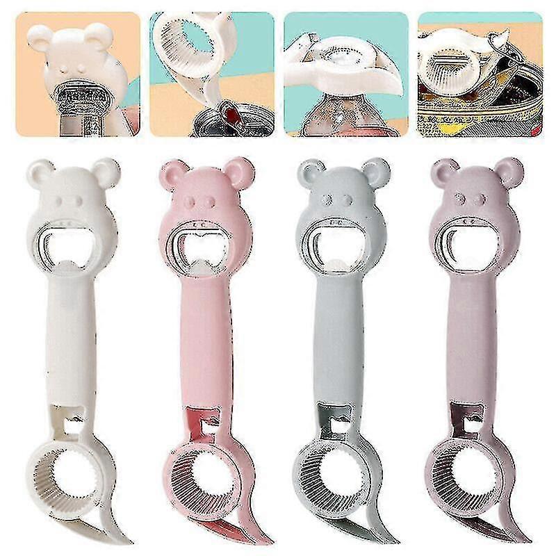 Stainless Steel 4 in 1 Multifunction Bottle Opener for Jar Can Beer