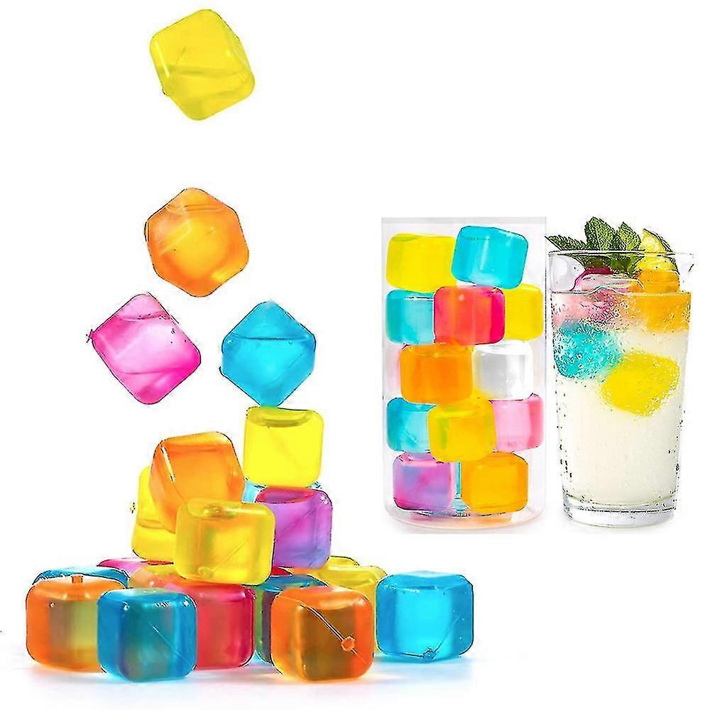 Square Reusable Ice Cubes BPA Free Plastic Refreezable for Beverages
