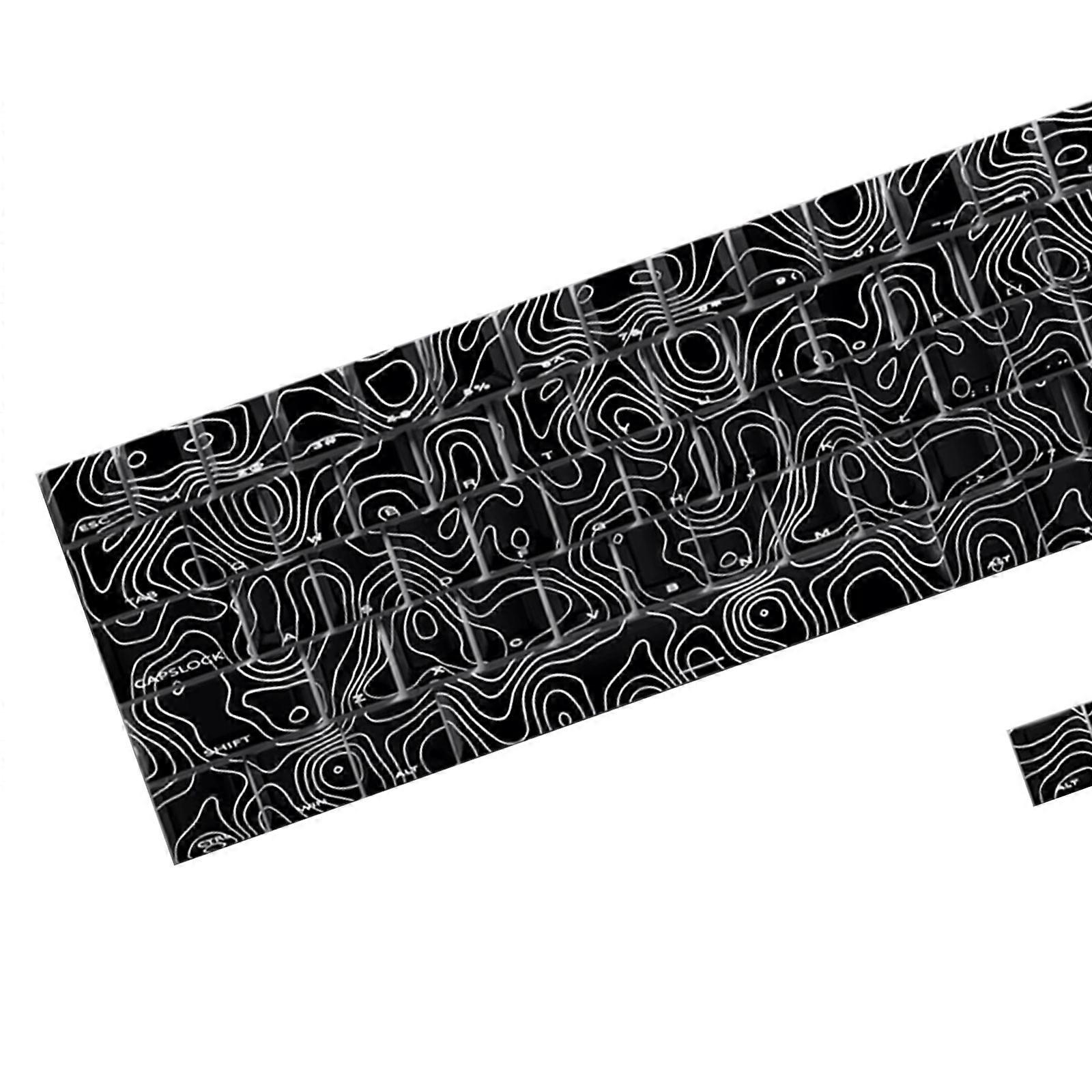 Elegant Translucents Side Print Backlit Keycap 64/74Pcs Contour3.0 Comfort Original Profile for Mechanical Keyboards Multicolor