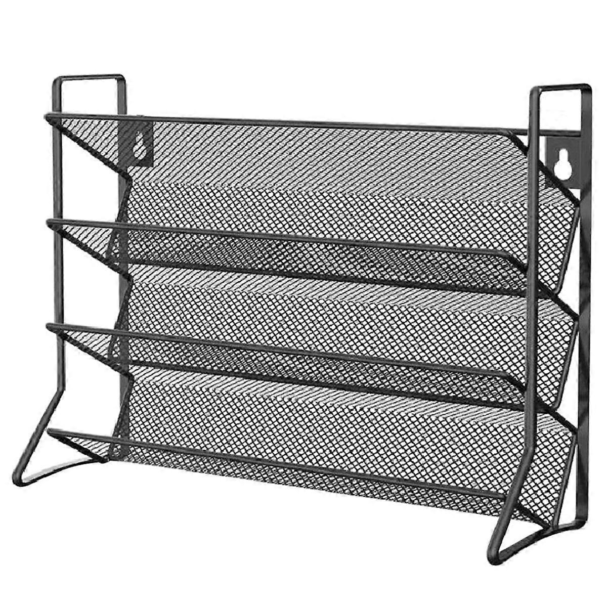 4 Layer Metal Seasoning Rack Kitchen Countertop Storage Rack - Brushed ,Perfect for Spice Jars Black