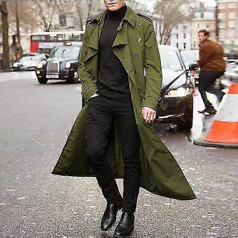 Trench Coat Mens Overcoat Casual Slim Fit Windbreak Plus Size Solid Long  Coat Men Fashion Spring Jacket Homme