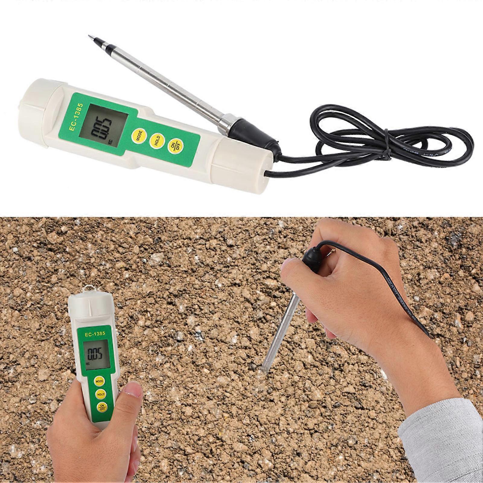 EC-3185 Portable Soil EC/TDS/CF Tester, 15.5cm Display, 16.5cm Probe