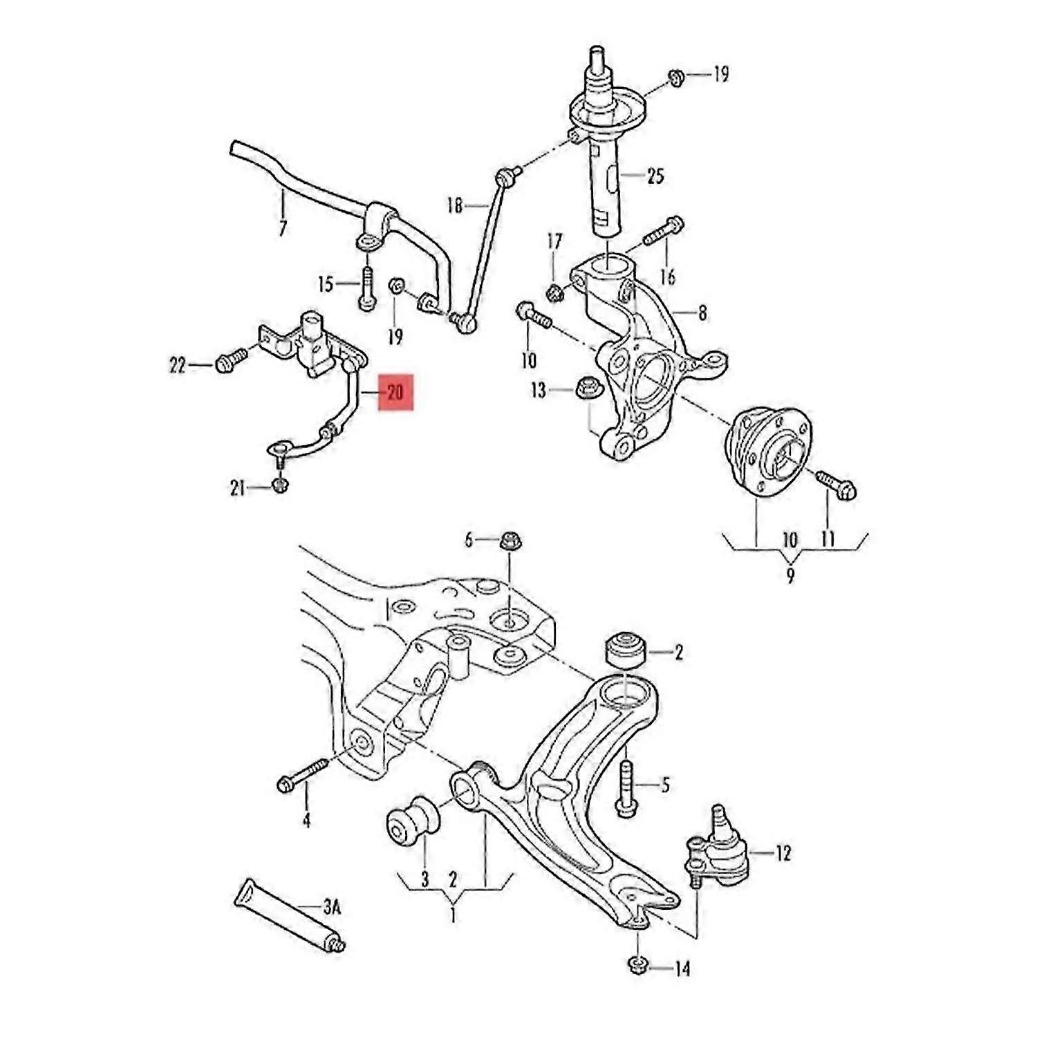 Links Vorne Scheinwerfer Level Sensor 5Q0412521C für Sitz 2015-2018 Suspension Körper Höhe Sensor