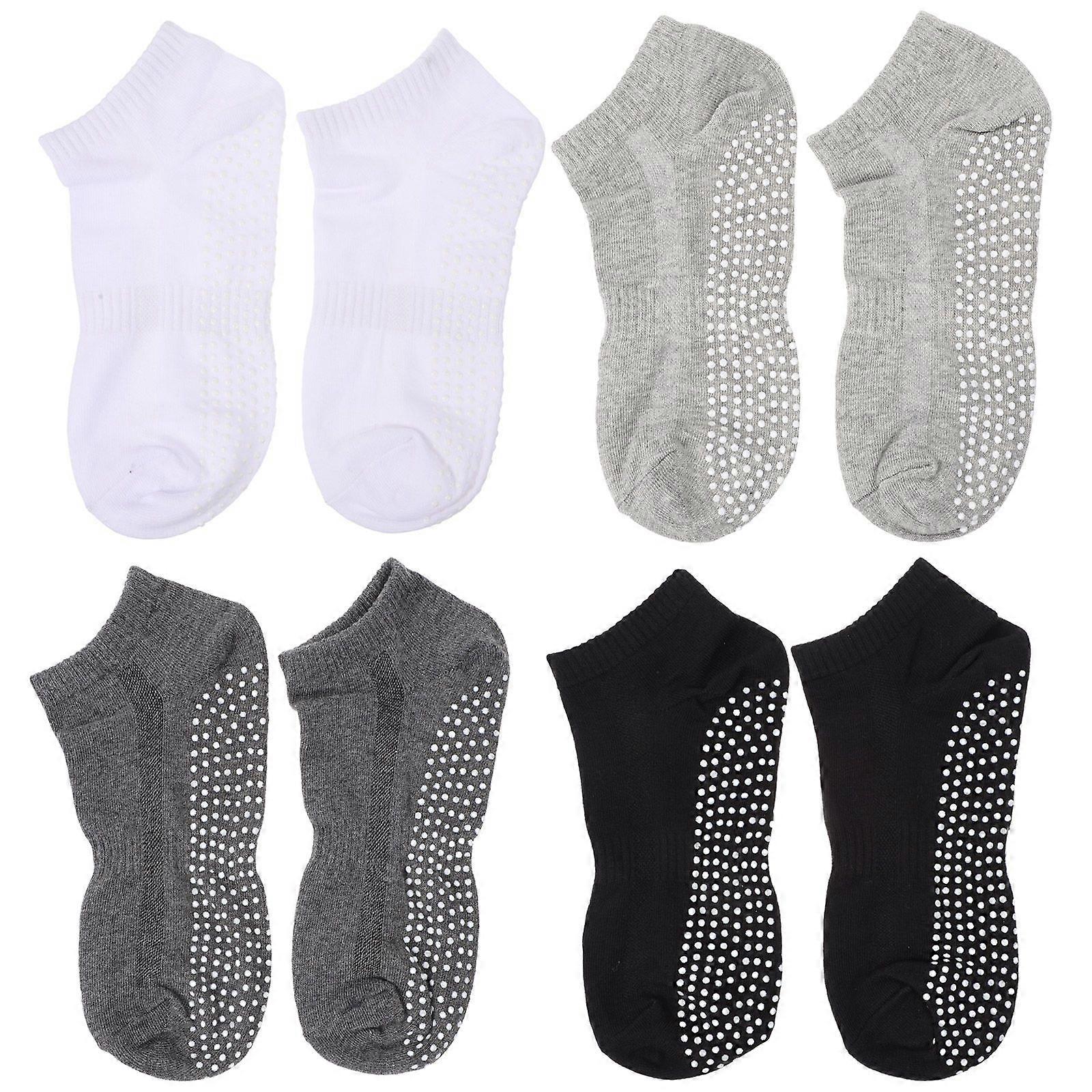 4 Pairs Practical Yoga Socks Non-slip Sports Socks Sweat Absorbing Socks