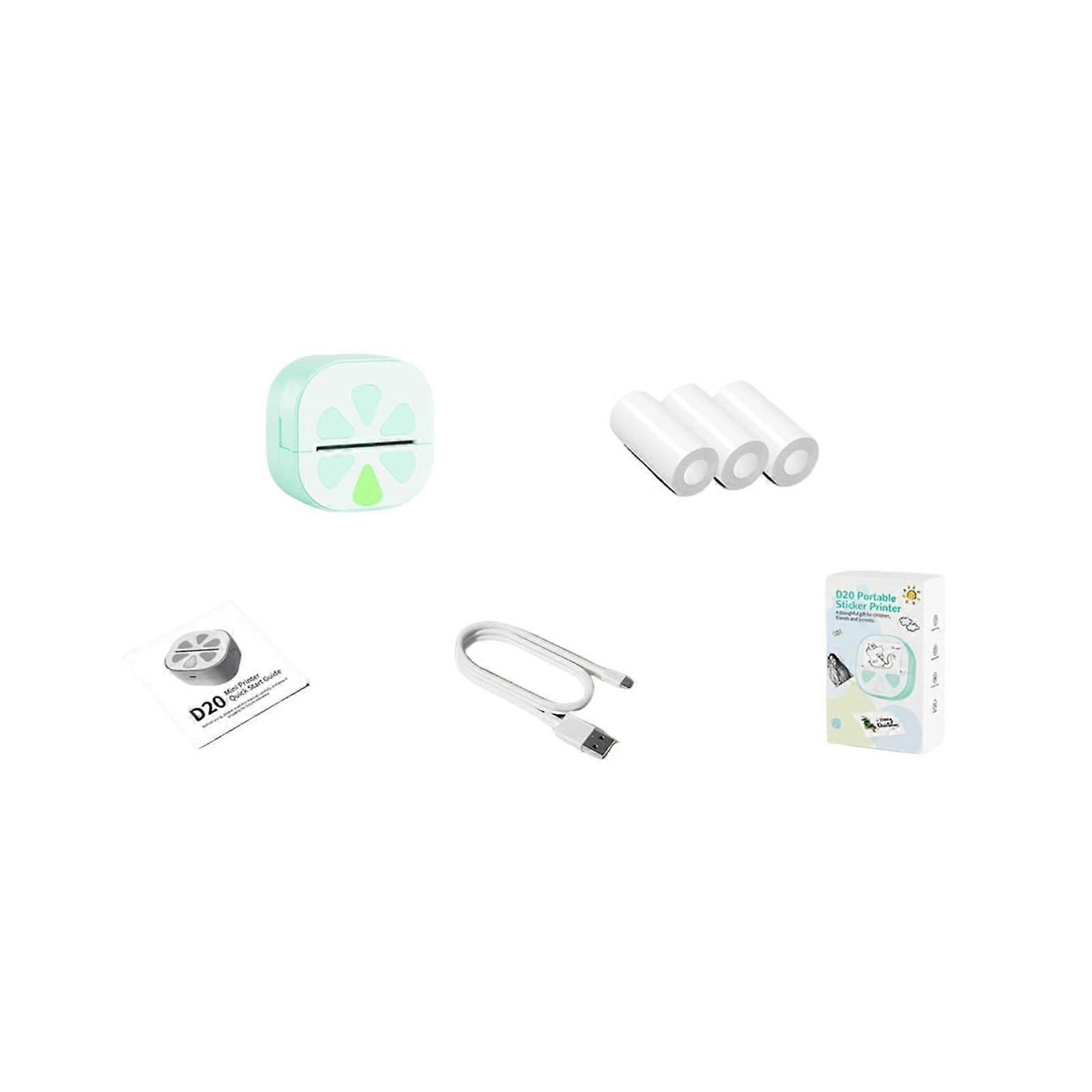 Sticker Printer, Inkless Thermal Printer, Mini Portable, for, Receipts, Notes,