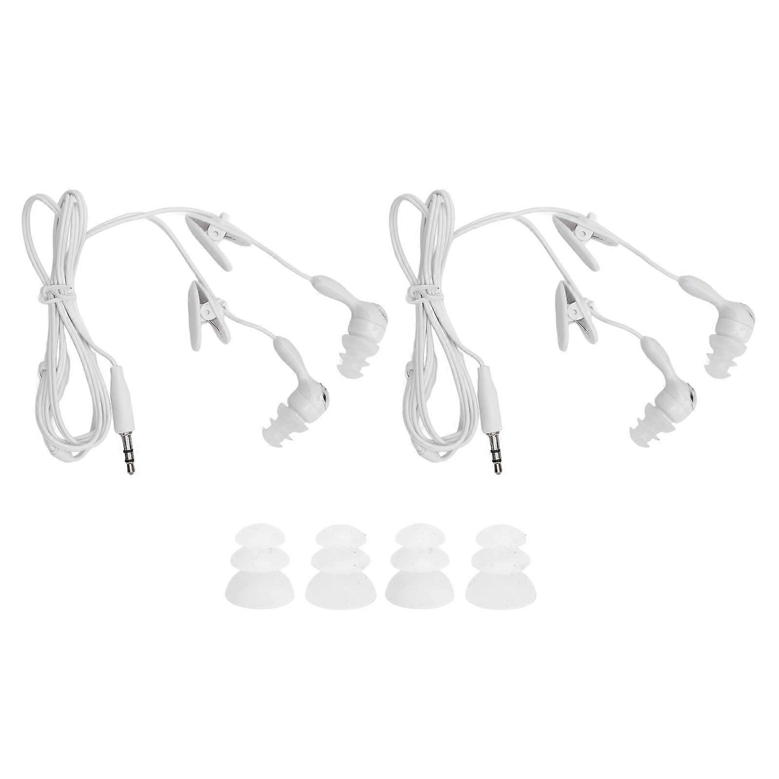 2 Pcs Wired Earphones IP68 Waterproofing Noise Isolation Clear Quality Sound 3.5mm Wired Earbuds for MP3 Player Phone Tablet