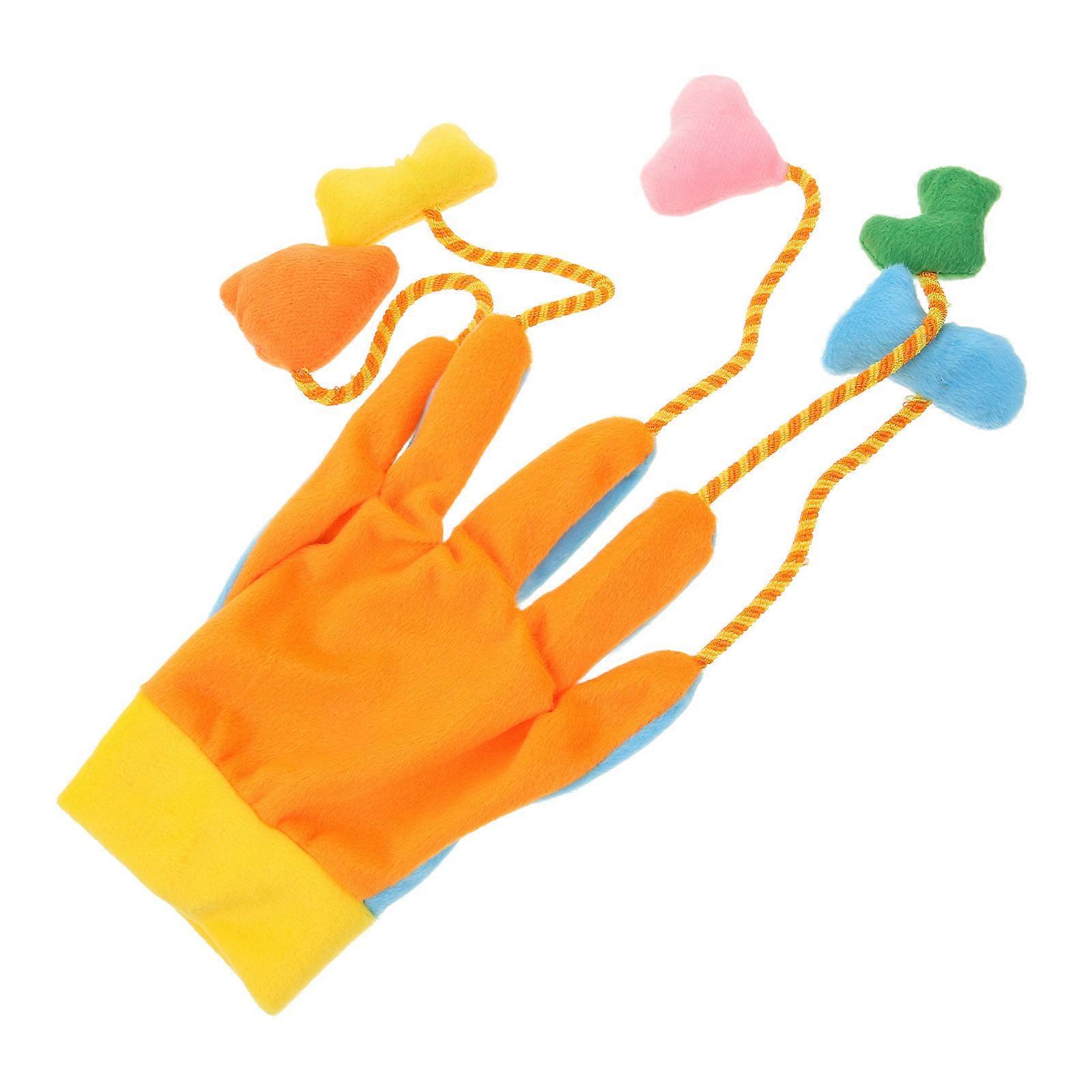 Plush Cat Teaser Glove Interactive Toy for Kitten Play 5Pcs Pack