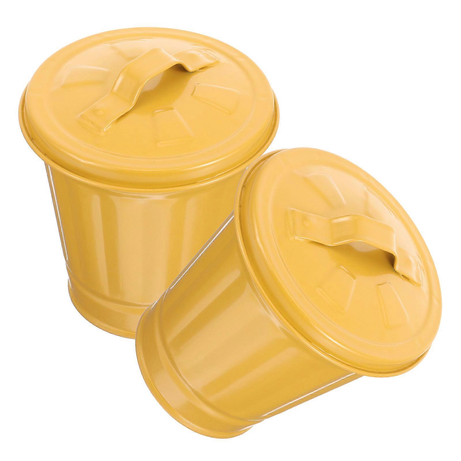 Desktop Trash Can Galvanized Trash Bucket for Storage Use 10Pcs