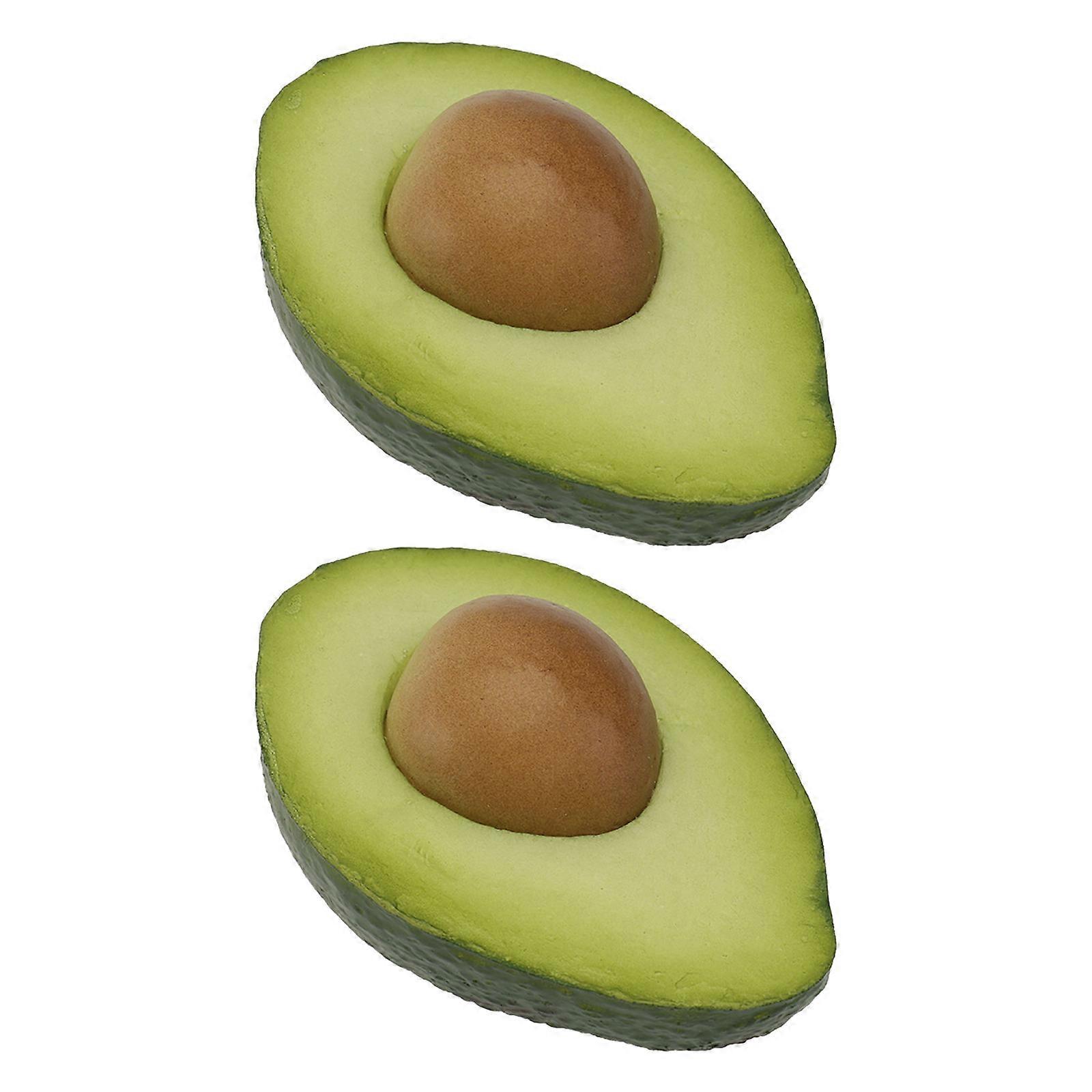 Lifelike Avocado Model PU Avocado Model for Decoration 2Pcs