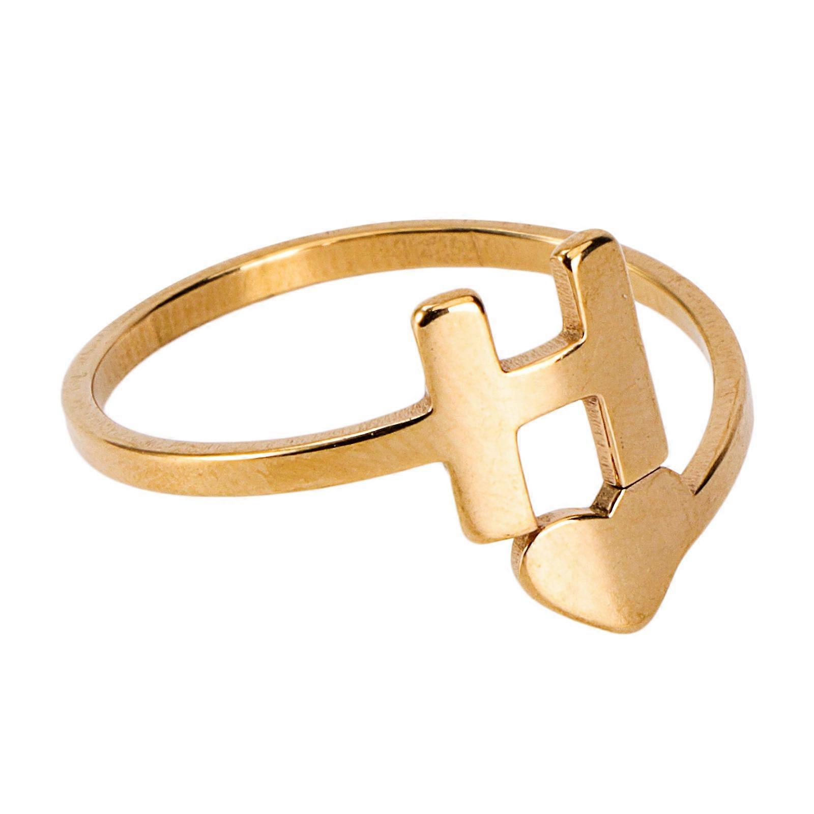 Simple Finger English Initials Ring Chic Stainless Steel Ring 1Pcs Decor