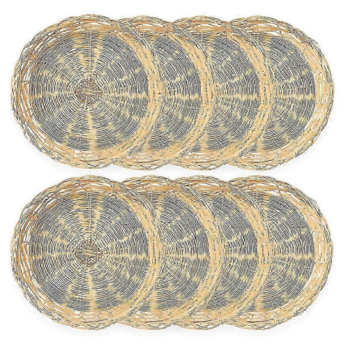 Paquet de 8 porte-assiettes en bambou, 10 pouces, solution de vaisselle réutilisable et écologique