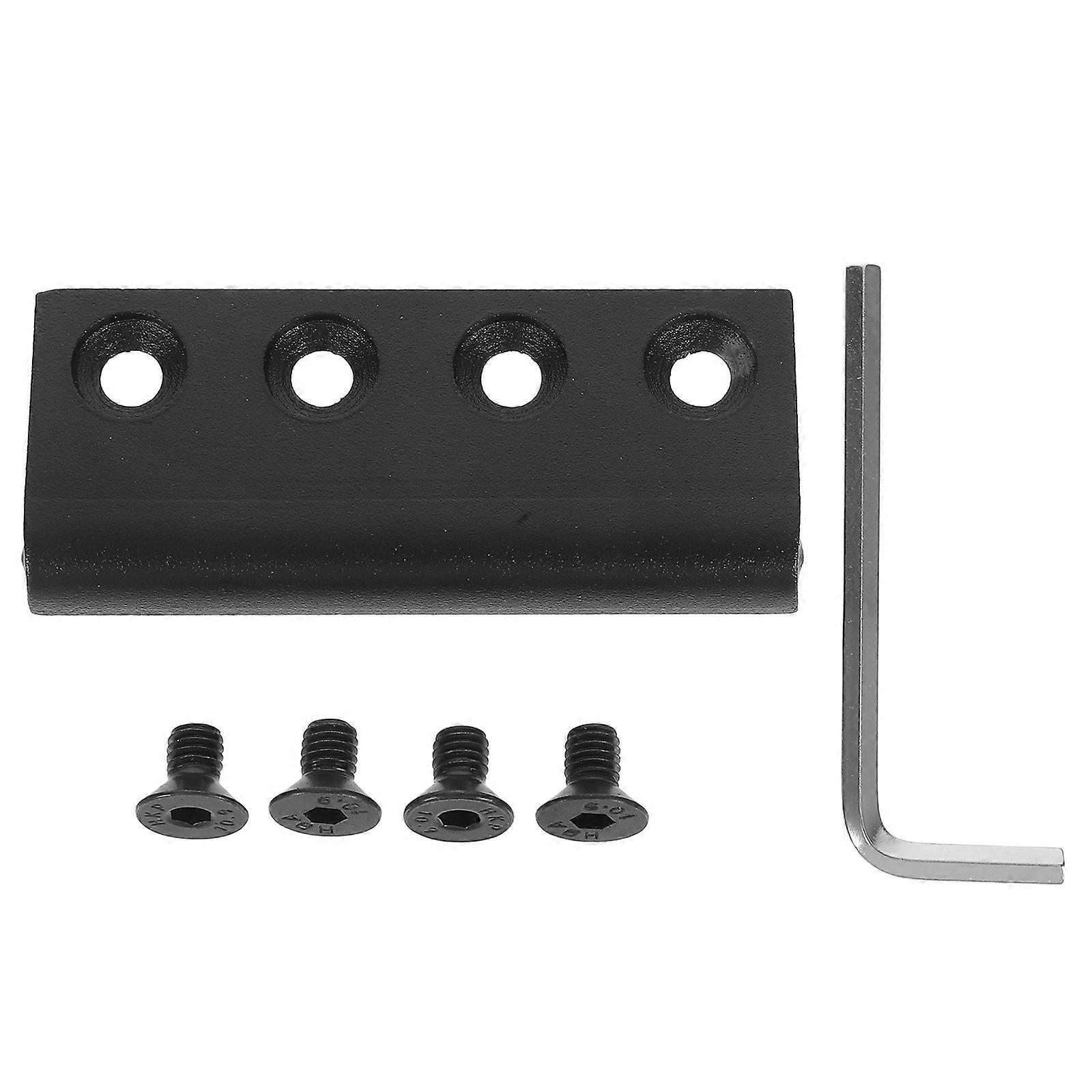 Barn Door Track Connector Black Flat Plate for Sliding Door Hardware Joining Rails Residential Use 1Set