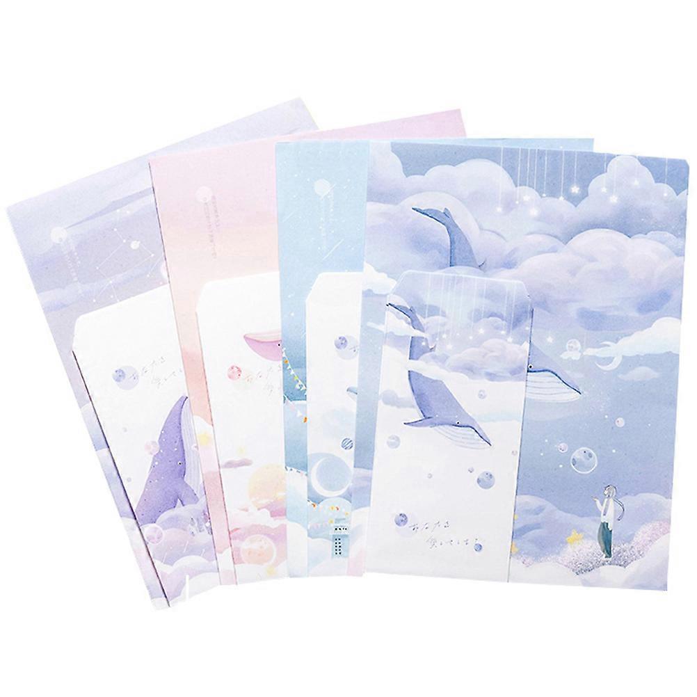 Fresh Style Letter Paper Simple Writing Paper for Writing 4Sets Included