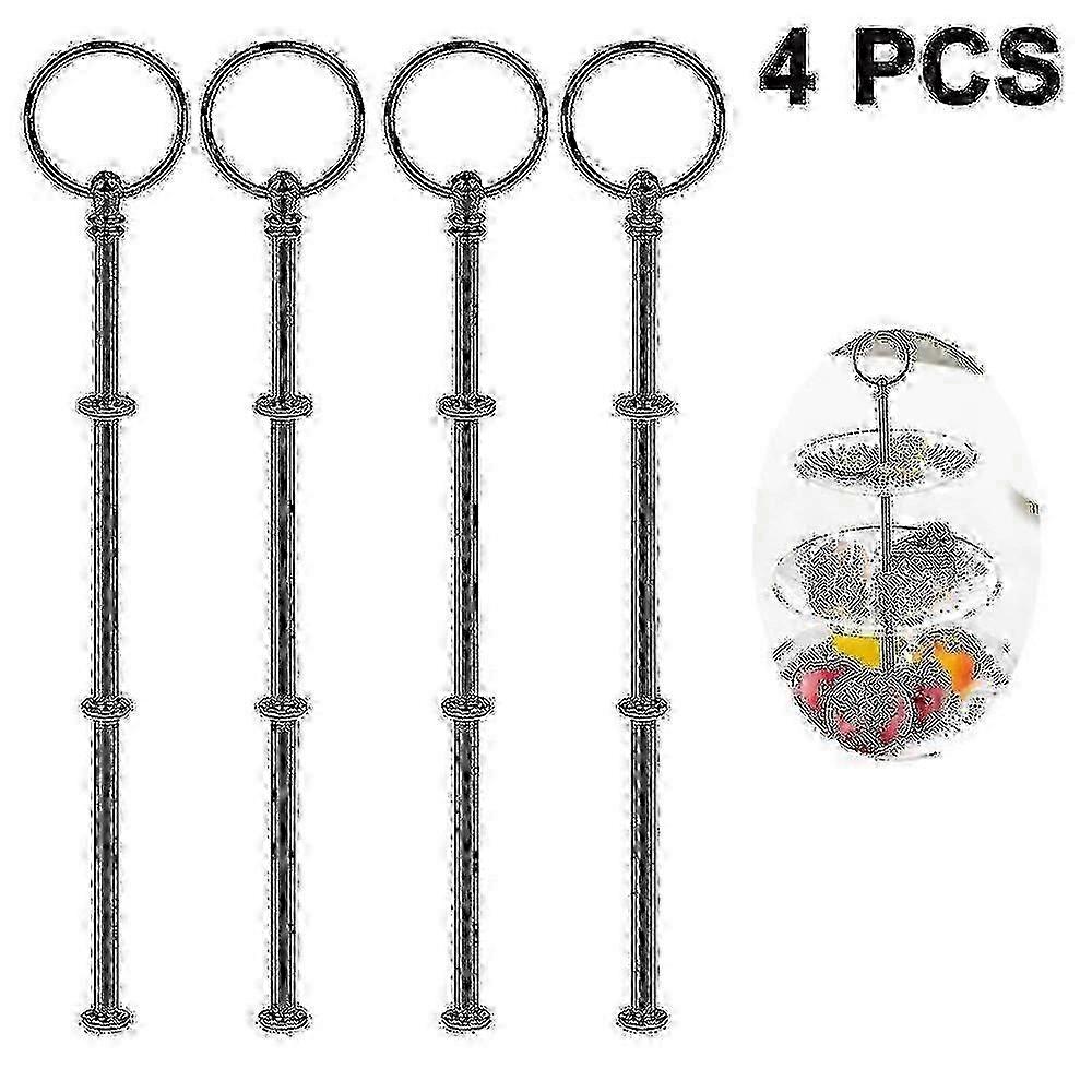 4-Piece 3-Tier Cake Stand Hardware Kit with Handle Fittings for Tiered Serving Tray, Dessert Display Stand Assembly