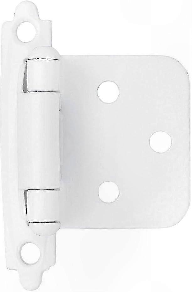 50-Pack Cabinet Hinges, Self-Closing Overlay Design for Face Mount, White Finish