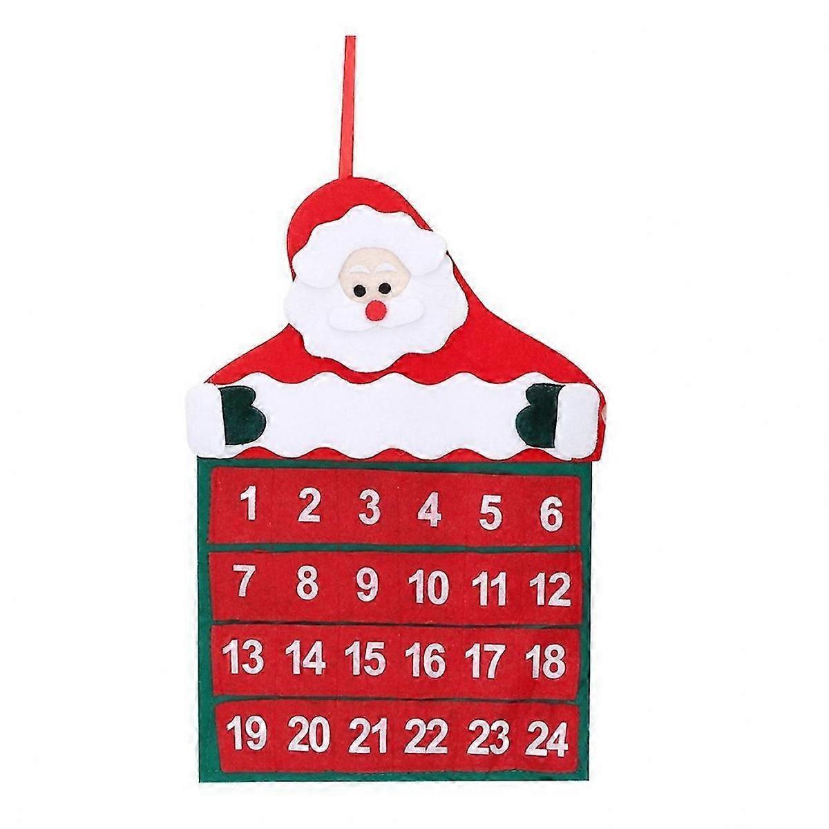 Advent Calendar With Pockets For Home And Garden Decor, Reusable Holiday Decoration, Easy To Hang Interactive Family Christmas Prop