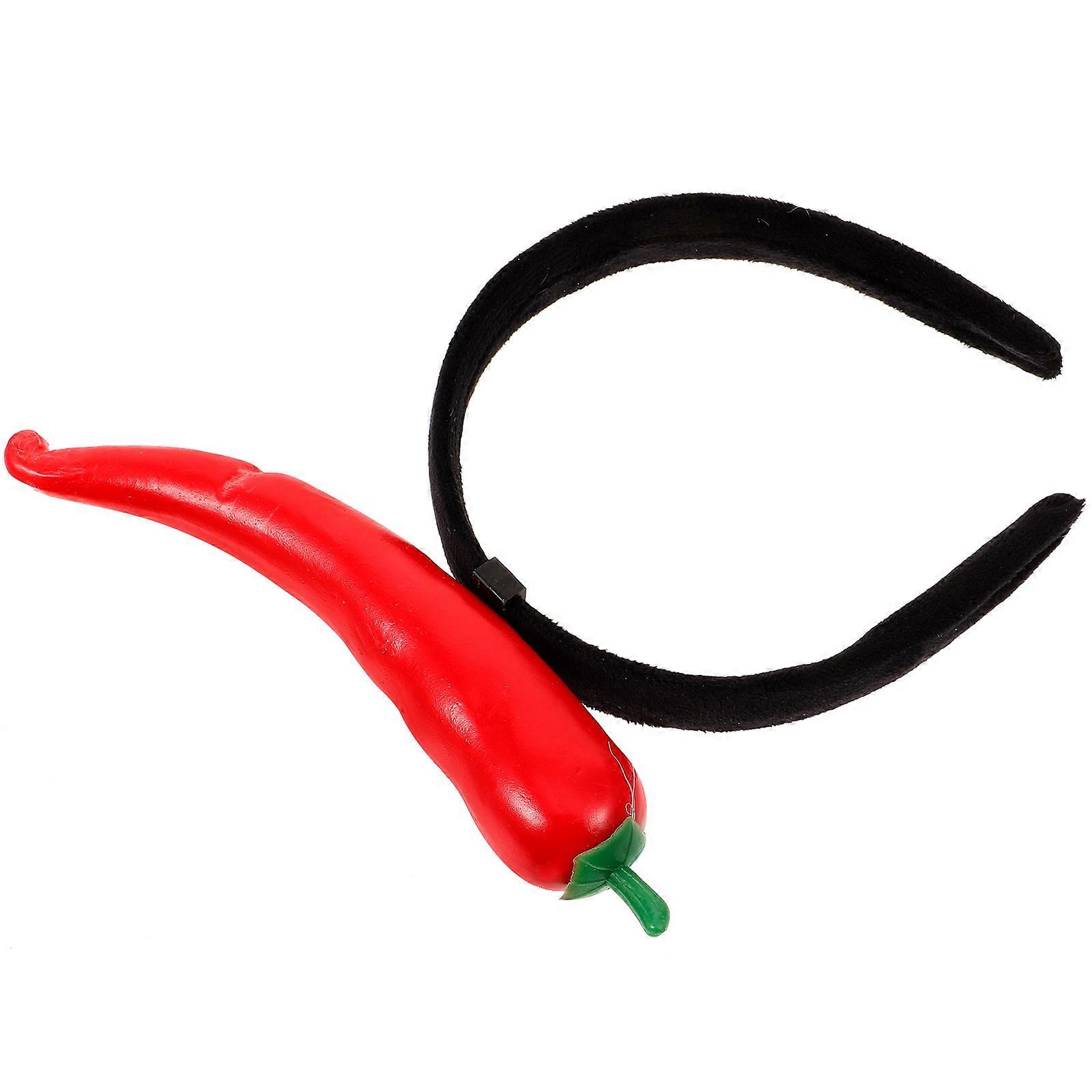 Unique Chili Hair Hoop for Festival 3Pcs Red Simulation Headband