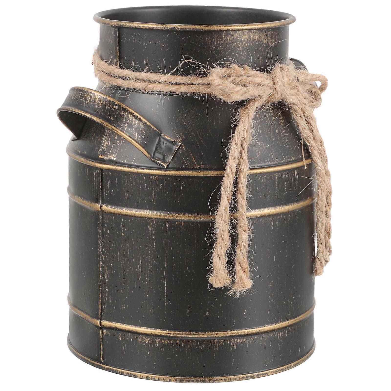 Rustic Metal Flower Bucket with Handle for Storage Use 3Pcs Galvanized Pots