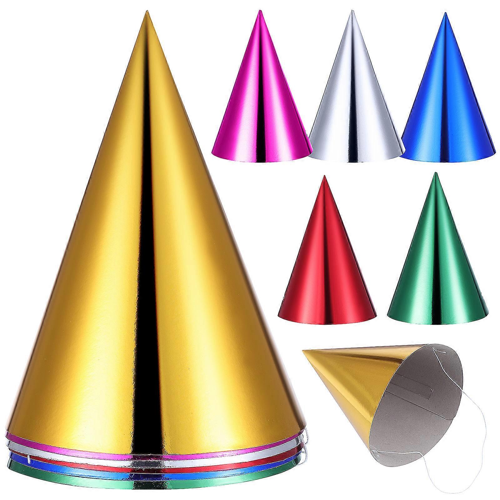 Party Hats Paper Cone Hats for Birthday Celebration 24Pcs Assorted Colors
