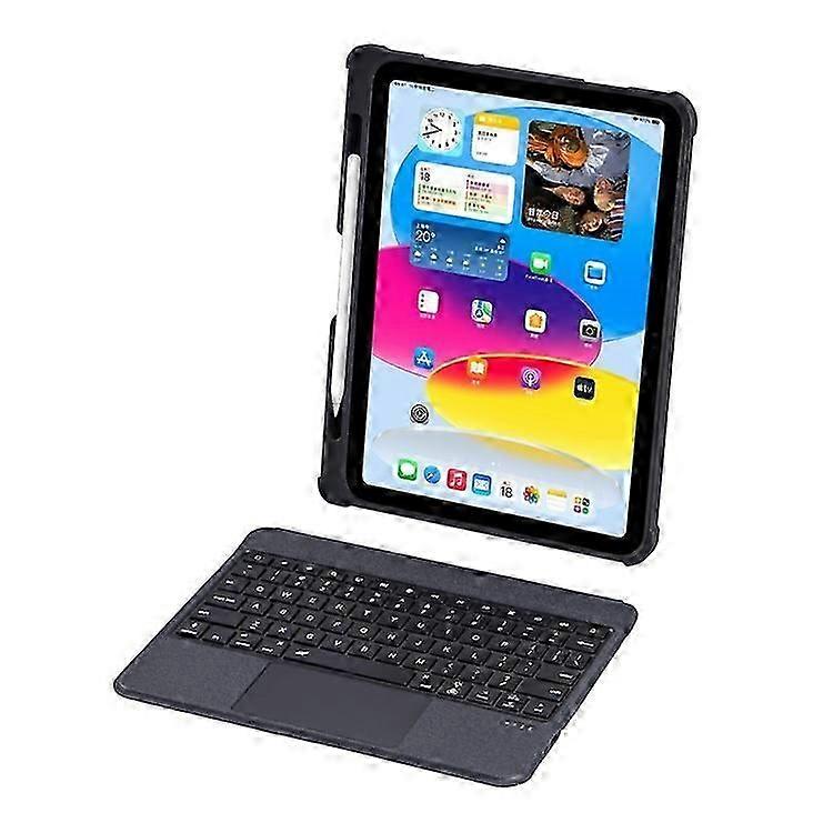 Étui clavier Bluetooth T5208D compatible pour iPad 10.9 (2022) Étui de protection, étui clavier sans fil amovible avec rétroéclairage